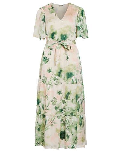 Vila - VIMolina V-Neck 2/4 Ankle Kjole - Birch/Molina